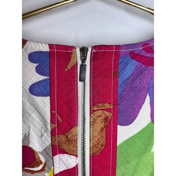 See by Chloe Womens Short Sleeve Scoop Neck Floral Dress Multicolor Size 44/8 - Picture 10 of 15